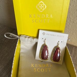 Kendra Scott Lyn Earrings in Bordeaux Tiger's Eye